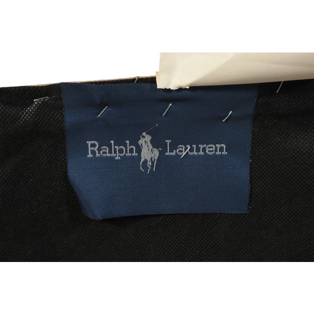 Tan Late 20th Century Set of Six Ralph Lauren Louis XIV Style Leather & Damask Dining Chairs For Sale - Image 8 of 10