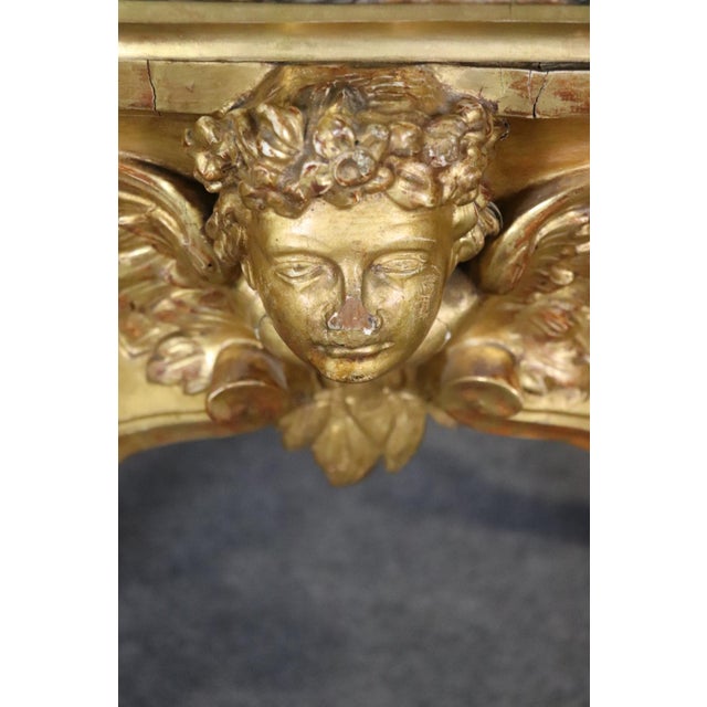 French Louis XV Giltwood Marble Top Center Table C.1880s Era For Sale - Image 9 of 14