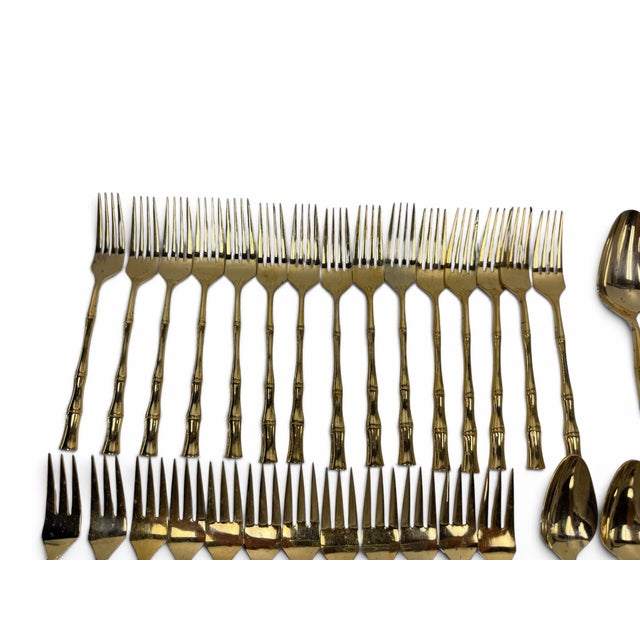 Mid-Century Modern Vintage Mid-Century Faux Bamboo Flatware Service - Set of 86 For Sale - Image 3 of 9