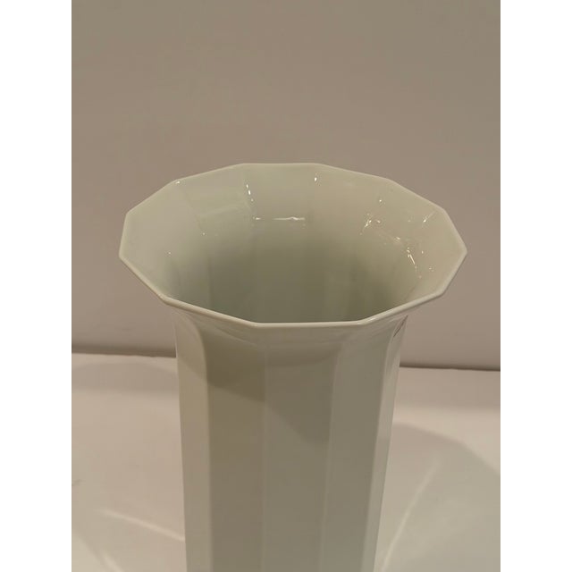 Beautiful very large vintage Rosenthal Studio Line Polygon porcelain vase designed b Tapio Wirkkala, having a minimalist...