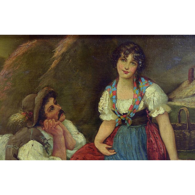 E. De Blasi, Romantic Scene, Early 1900s, Oil on Canvas For Sale - Image 4 of 8