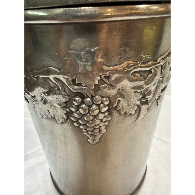 Late 20th Century Grape Casted Pewter Wine Bottle Cooler, Set of Three For Sale - Image 4 of 12