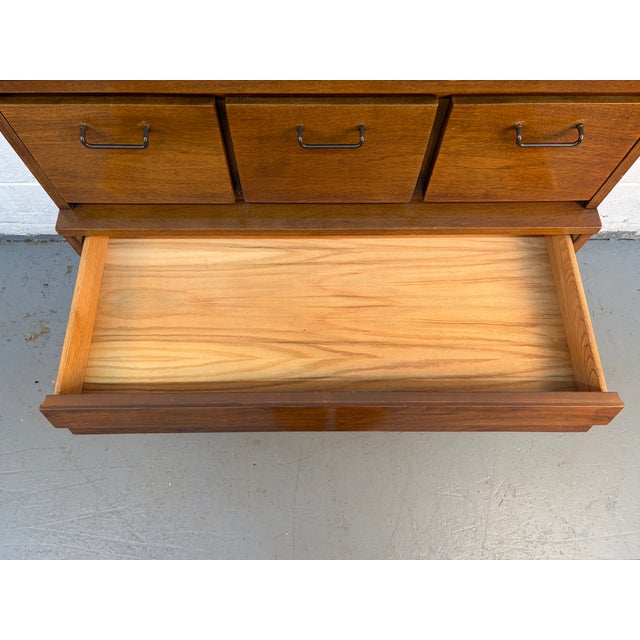 Mid 20th Century Merton Gershun for American of Martinsville "Dania" High-Boy Walnut Dresser For Sale - Image 9 of 14