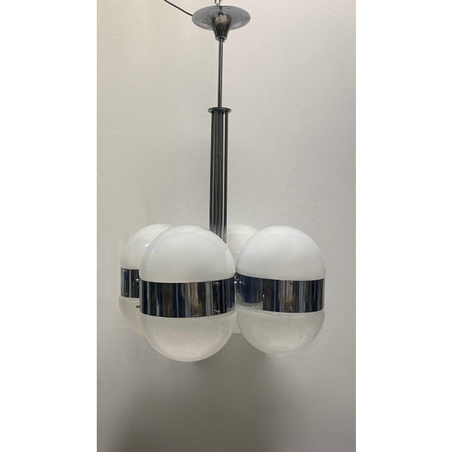 Chandelier attributed to Artemide Tetraclio, 1960s For Sale - Image 6 of 6