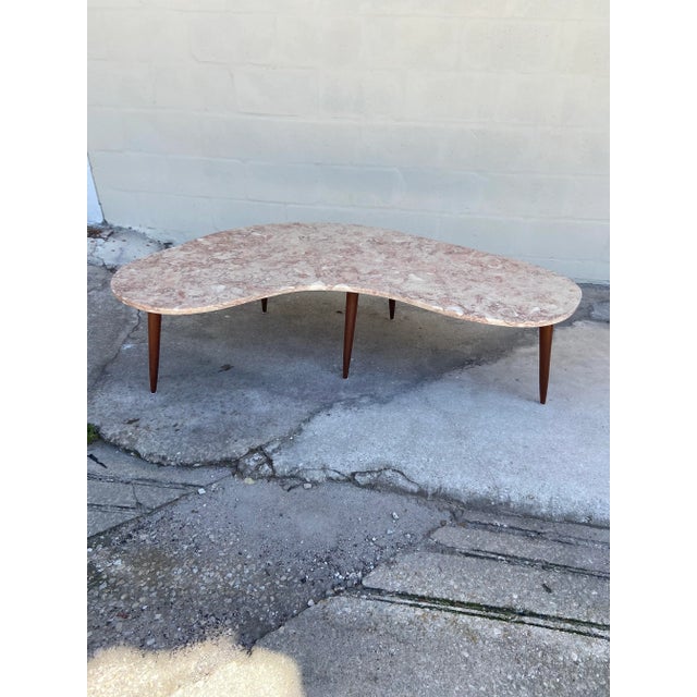 Mid Century Modern Granite Boomerang Coffee Table For Sale In Tampa - Image 6 of 9