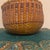 African Contemporary African Artisanal Handwoven Wicker & Leather Storage Market Basket For Sale - Image 3 of 10