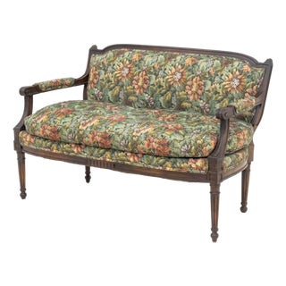 French Provincial Style Mahogany Sofa For Sale