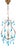 Italian Chandelier with Turquoise Blue Drops, 1960 For Sale