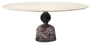 Artù Round Polychrome Marble Dining Table by Paolo Rizzatto