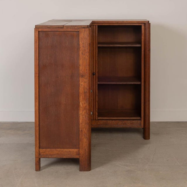 1940s French Carved Wood Corner Cabinet by Charles Dudouyt, Attributed For Sale - Image 12 of 15