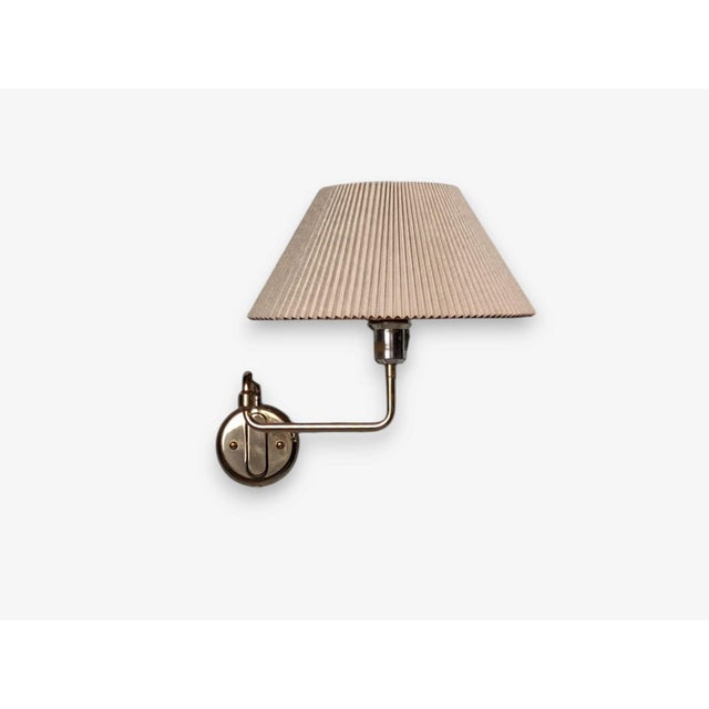 1970s Mid-Century Modern Raf, Swedish Modern, Articulating Wall Light, Brass For Sale - Image 9 of 14