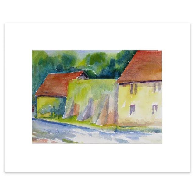 Countryside is an original watercolor on paper, realized in 1993 by Armin Guther. The artwork is hand-signed and dated in...