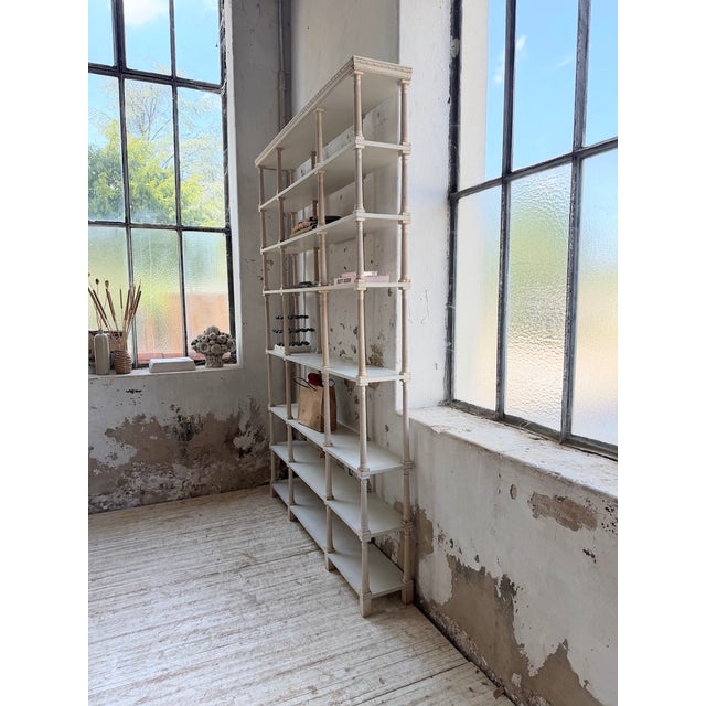 Wood Napoleon White Patinated Bookcase, 1890s For Sale - Image 7 of 18