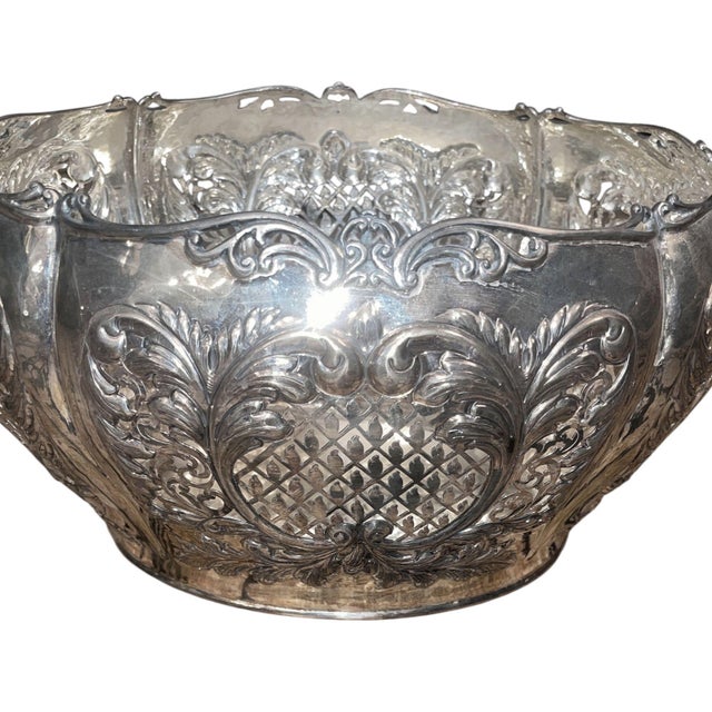 Late 20th Century Damar 925 Sterling Silver Centerpiece Basket Bowl. Turkey, Late 20th Century. For Sale - Image 5 of 8