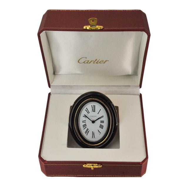 Metal Baignoire Alarm Clock in 18ct Gold Plate & Brass from Cartier, Swiss, 1980s, Set of 2 For Sale - Image 7 of 11