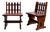 Arts & Crafts Brutalist Handcrafted Mahogany Chairs, 1970s, Set of 2 For Sale