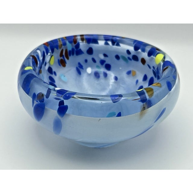 1990s Vinatge MCM Murano Style Nuova Cristalleria Arzanese Confetti Art Glass Bowl For Sale - Image 5 of 7