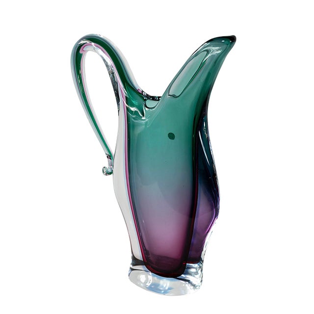 Mid-Century Italian Handmade Sommerso Murano Glass Vase, 1970s For Sale - Image 3 of 9