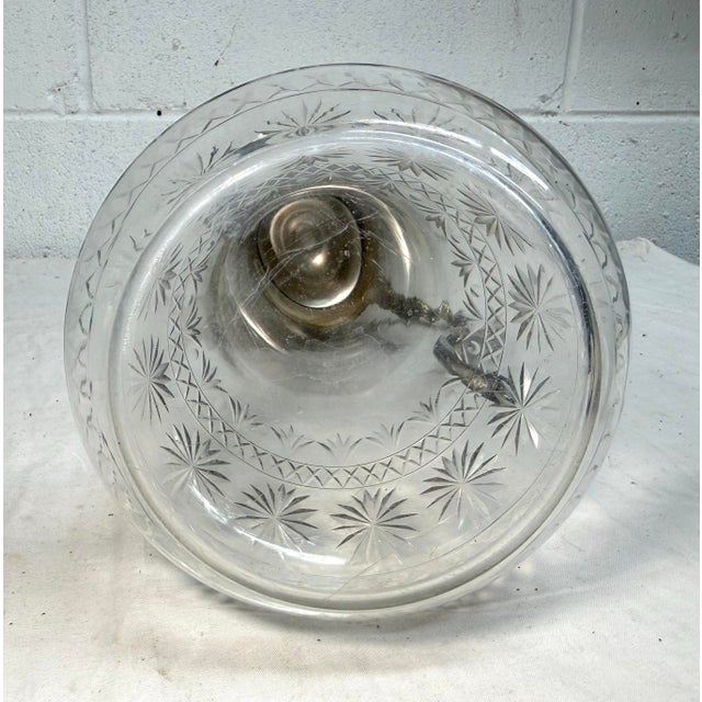 Antique 1800's Ornate Silverplate Etched Crystal Glass Wine Claret Decanter WMF For Sale - Image 16 of 16