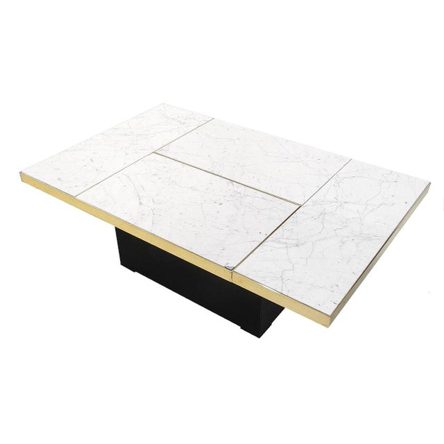 Marble and Brass Hidden Bar Coffee Table by Paul Michel, 1970s For Sale - Image 4 of 13