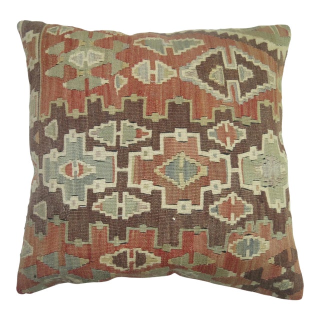 Geometric Turkish Kilim Pillow For Sale