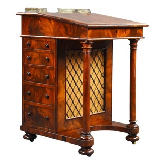 Victorian Flame Mahogany Davenport, 1840 For Sale