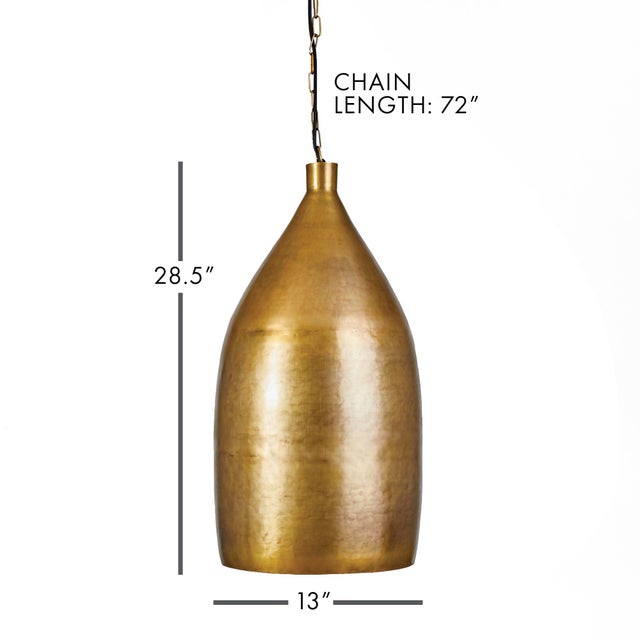 Simple in form but scaled to impress, this antique brass pendant is a real beauty. A handsome choice for over the kitchen...