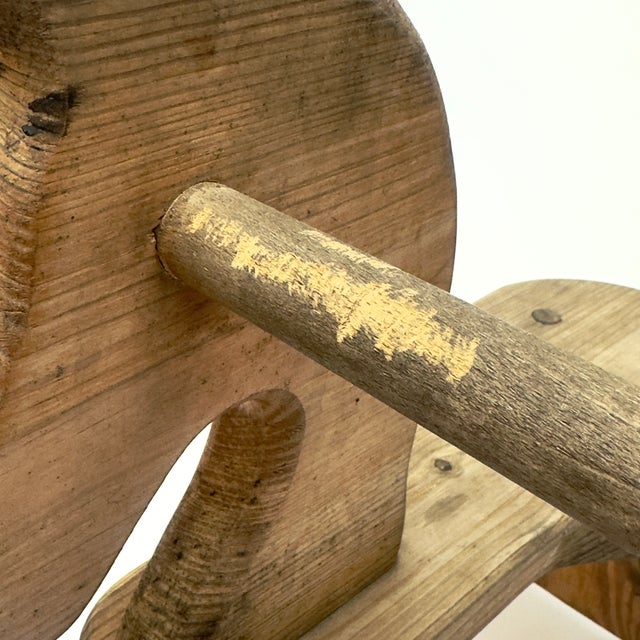 Relocation Super Sale! Vintage Folk Art Style Wooden Rocking Horse For Sale - Image 11 of 11