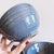 Vintage Set of 3 Blue Glazed Stoneware Pottery Bowls For Sale - Image 4 of 6