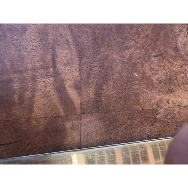 1970s Patchwork Burlwood & Brass Mirror Attributed to Paul Evans For Sale In Philadelphia - Image 6 of 8