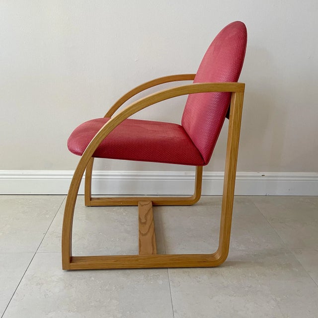 Wood Set Six "Clyde's" Chairs by Peter Danko Circa 1980 For Sale - Image 7 of 11