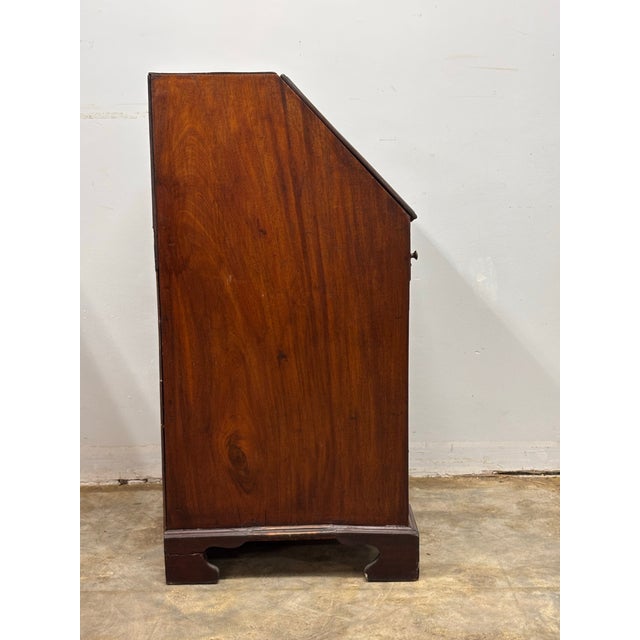 Antique English Georgian Mahogany Slant Front Bureau Desk For Sale - Image 11 of 12