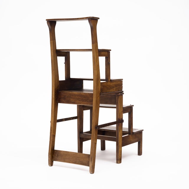 1900 - 1909 Antique, French Foldable Steps/Chair, Wooden For Sale - Image 5 of 9