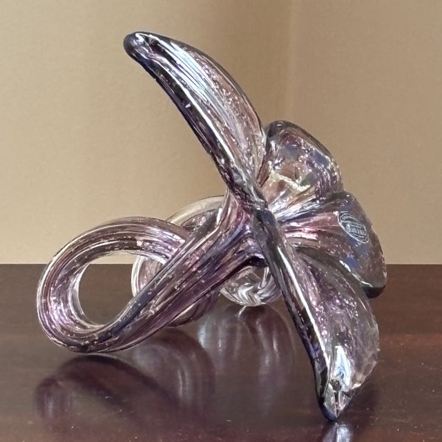 Late 20th Century Vintage Murano Hand-Blown Italian Art Glass Flower Sculpture For Sale - Image 5 of 17