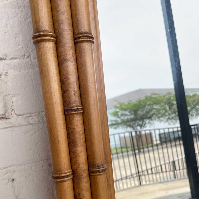 Dixie 1980's Brown Faux Bamboo Wall Mirror by Dixie Furniture For Sale - Image 4 of 6