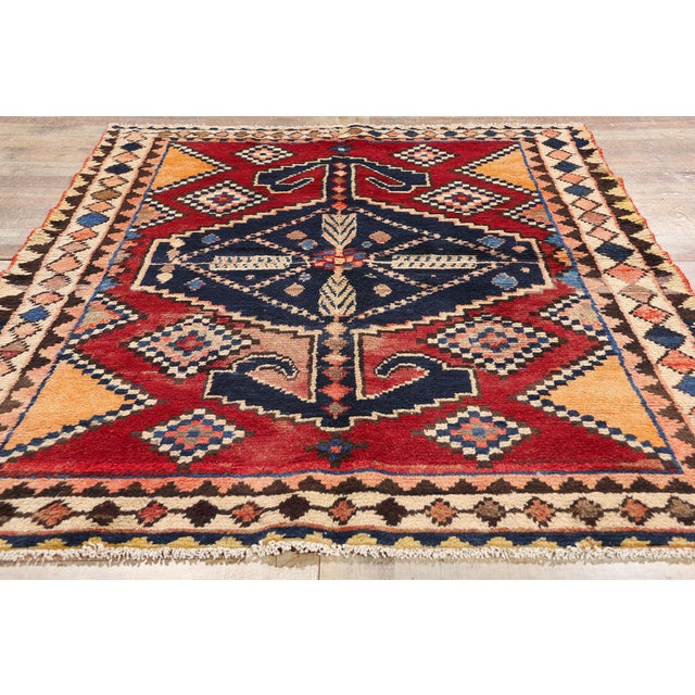 Red Vintage Persian Lori Rug - 04'10 X 07'05 For Sale - Image 8 of 9