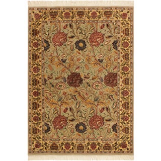 1980s Shabby Chic 1980's Heritage Lt. Tan/Blue Wool Rug - 4'0 X 6'0 For Sale