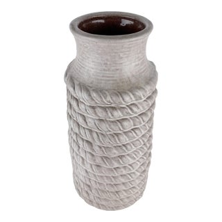 Vintage Grey West German Cord Vase Carstens Tonnieshof Mid Century Art Pottery For Sale