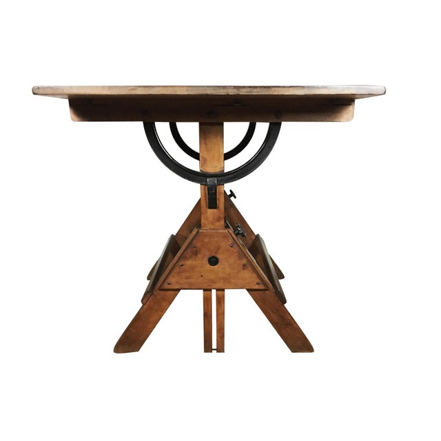 Vintage 1920s Cast Iron Hardware, Solid Maple and Pine Drafting Table Chairish