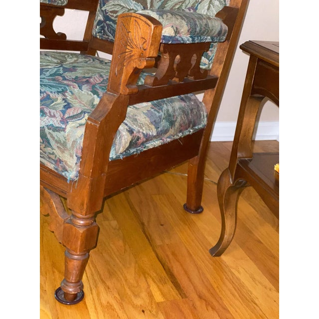 1900 - 1909 Antique Eastlake Cushioned Single Parlor Chair For Sale - Image 5 of 13