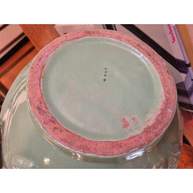 Large Swedish Modern Celadon Green Glazed Earthenware Vase from Upsala Ekeby, 1940s For Sale - Image 6 of 7