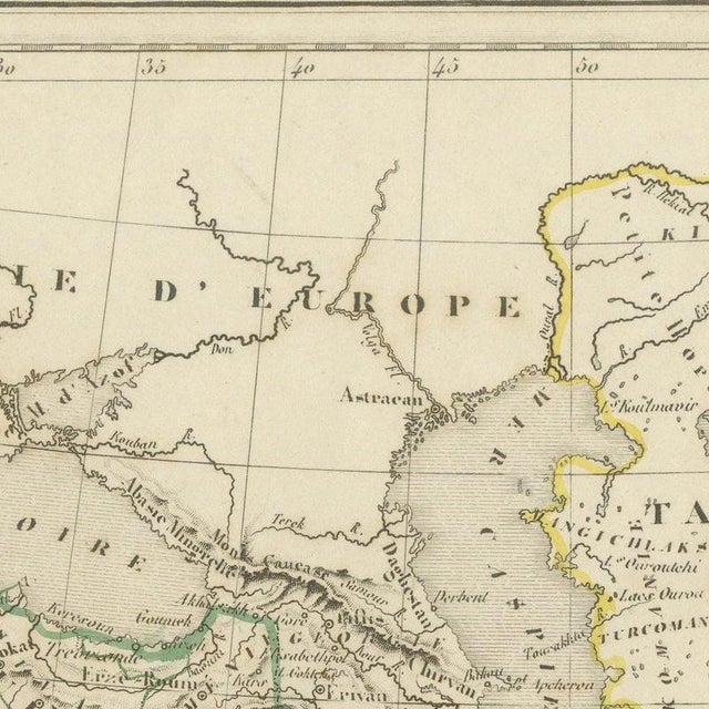 Black Antique Map of Turkey in Asia, Afghanistan and Arabia by Malte Brun, 1830 For Sale - Image 8 of 12