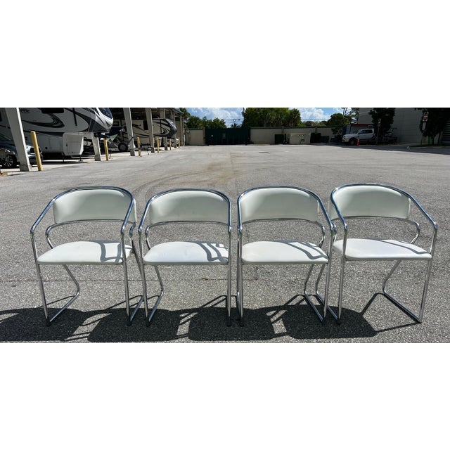 Vintage Mid Century Modern Lowenstein Chrome Chair Made in Italy For Sale In West Palm - Image 6 of 11