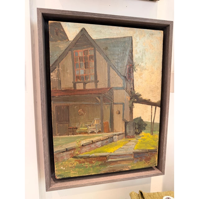 1950s Portrait of a House. American. Oil on Board, Signed Rudert For Sale - Image 5 of 6