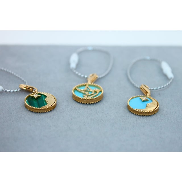 Diamond Lunar Moon Celestial Star Sky Gold Blue Lapis Lazuli Medallion Pendant For Sale - Image 11 of 18