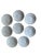 1950s Set of Eight (8) Hutschenreuther Caribe Soup Bowls 7.75 Inch White Blue Gray Platinum Rim Minimalist Porcelain For Sale In Chicago - Image 6 of 7