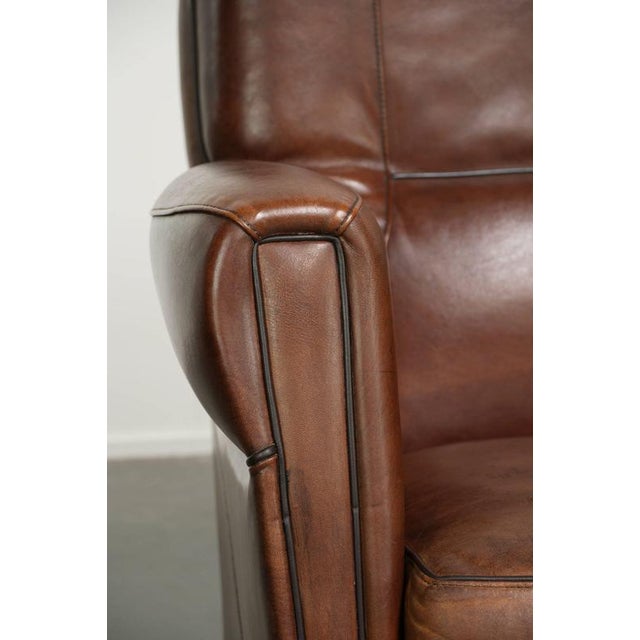 Vintage Art Nouveau Sheepskin Armchair For Sale - Image 11 of 14