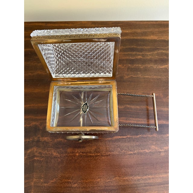 Vintage German Crystal & Bronze Carriage Jewelry Box For Sale In South Bend - Image 6 of 11