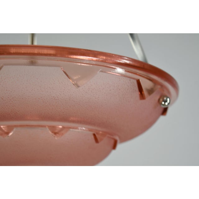 French Art Deco Pendant Light by Jean Gauthier Ejg Ezan 1930s France For Sale - Image 9 of 12