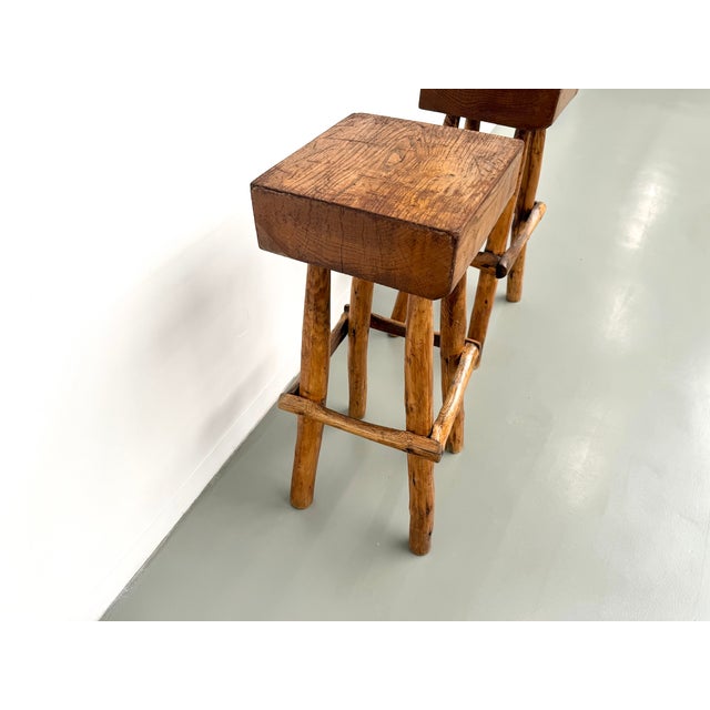 Brutalist Bar Stools, France, 1950s, Set of 2 For Sale - Image 18 of 18